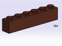 LEGO Bulk Bricks 3752 1x6 Brown Bricks