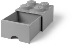 LEGO Мерч (Gear) 5005713 4 Stud Medium Stone Gray Storage Brick Drawer