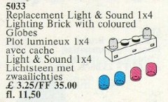 LEGO Service Packs 5033 Light and Sound 1 x 4 Lighting Brick and 4 Colour Globes