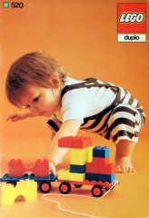 LEGO Duplo 520 Bricks and half bricks and two tolleys