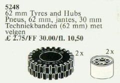 LEGO Service Packs 5248 2 Tyres and Hubs 62 mm