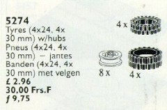 LEGO Service Packs 5274 Tyres with Hubs 24 and 30 mm