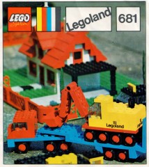 LEGO LEGOLAND 681 Low loader with 4 wheel excavator