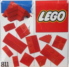 LEGO Basic 811 Red Roof Bricks, Steep Pitch
