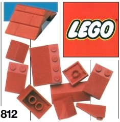 LEGO Basic 812 Red Roof Bricks, Shallow Pitch