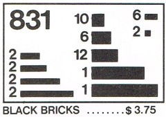 LEGO Basic 831 Black Bricks Parts Pack