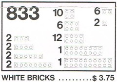LEGO Basic 833 White Bricks Parts Pack