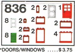 LEGO Basic 836 Doors and Windows Parts Pack