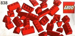 LEGO Basic 838 Red Roof Bricks Parts Pack, 45°