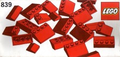LEGO Basic 839 Red Roof Bricks Parts Pack, 33°