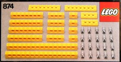 LEGO Technic 874 Yellow Beams with Connector Pegs