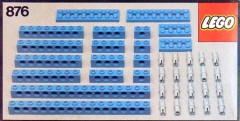 LEGO Technic 876 Blue Beams with Connector Pegs
