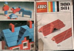 LEGO System 980 23 sloping bricks, including roof peak bricks, Red