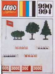 LEGO Universal Building Set 990 Trees and Signs (1971 version with granulated trees and 4 bricks)